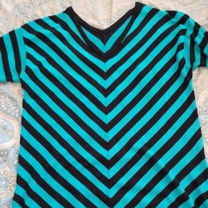 Striped Black and Blue Women's Sweater